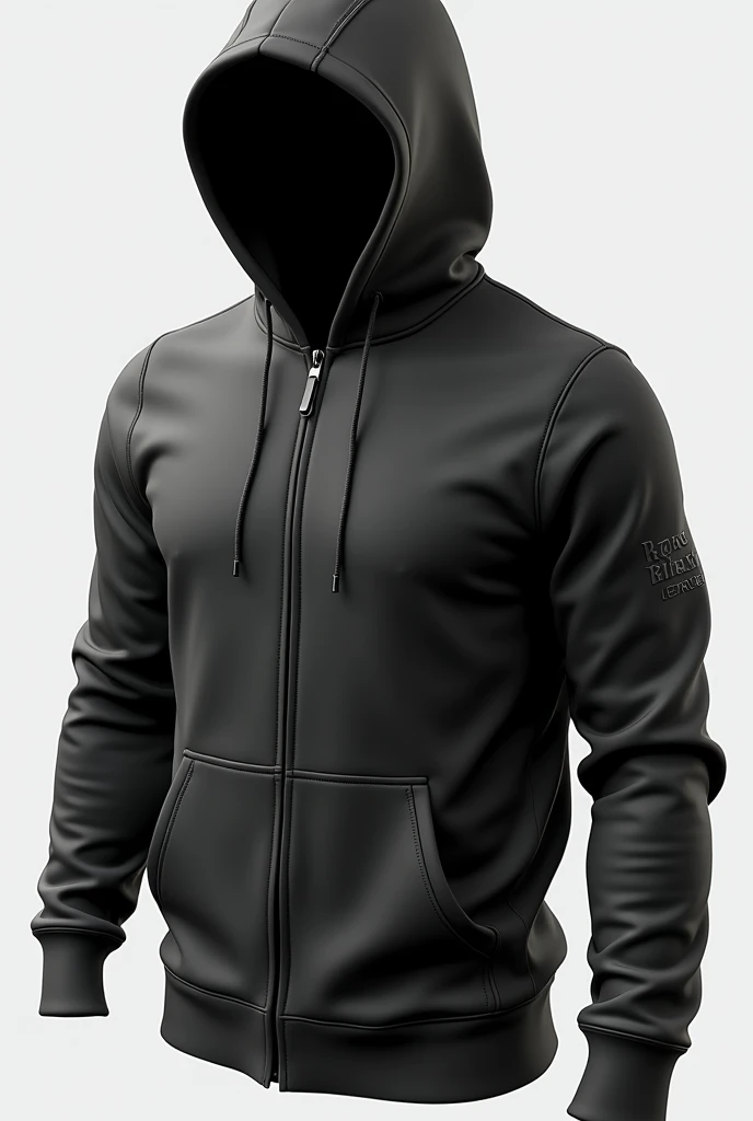 Create a sleek, minimalist hoodie for men 
with a modern streetwear vibe. The hoodie should have a slim, tailored fit with dropped shoulders for a relaxed yet stylish appearance. Include a high-quality front zip or pullover style with a spacious front pock...