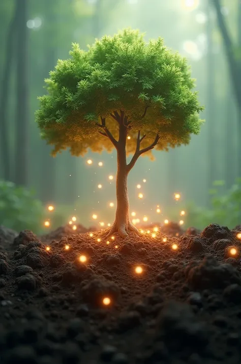 *: Animation of seeds (thoughts) being planted into the soil (subconscious mind), and slowly growing into a strong tree (success).