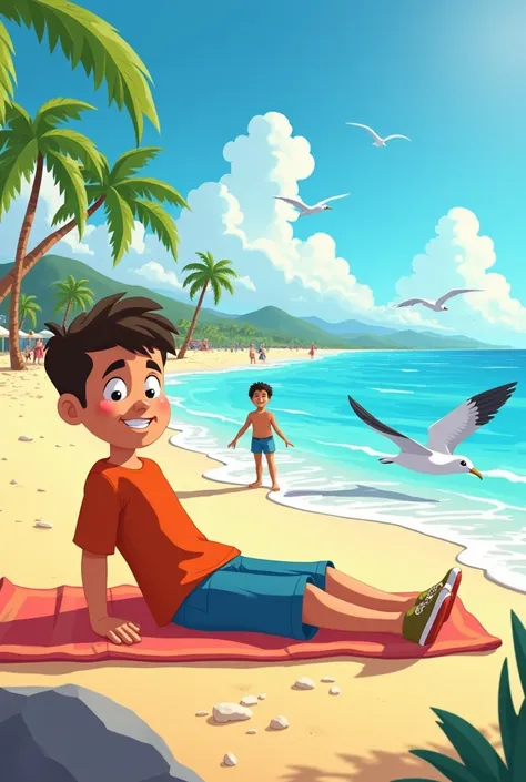 A picture from the Teletoon cartoon plus Angelo gets by on the beach 