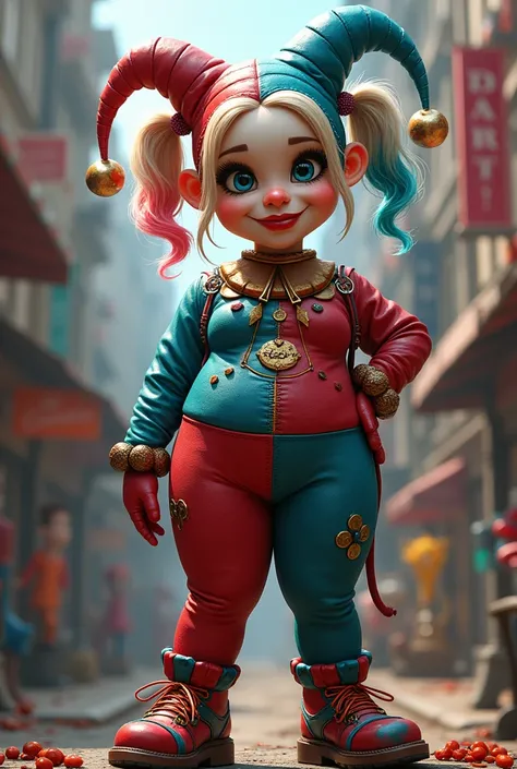 Full body shot of Harley Quinn reimagined as a Muppet