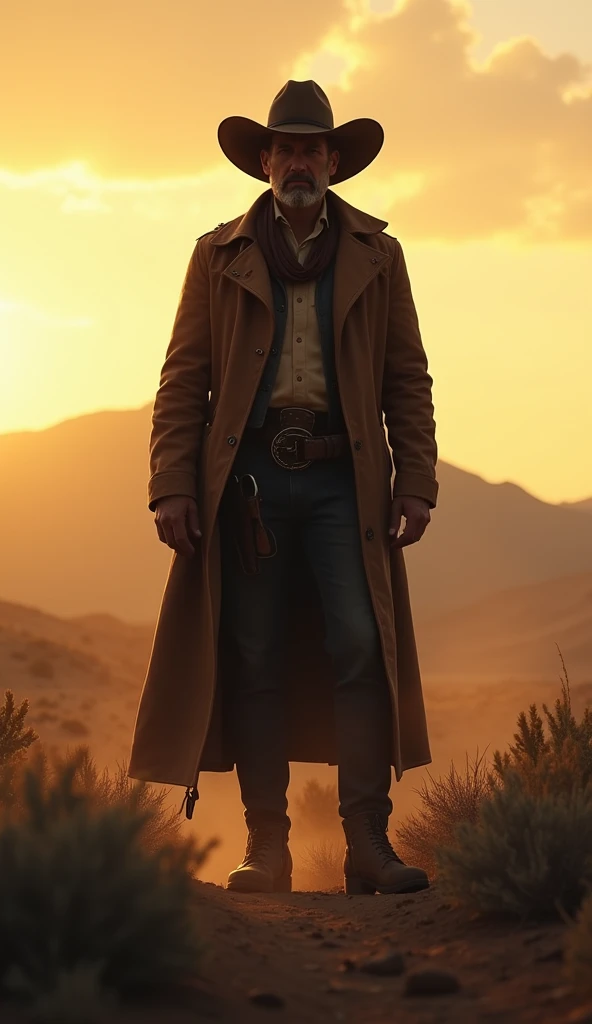 Western cowboy dusk scene