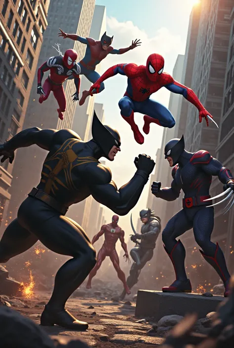 Spiderman and wolverine  vs sinister 6