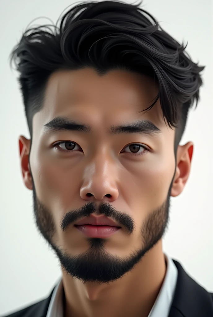 Beautiful korean man with beard