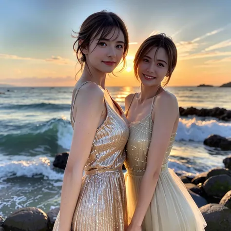 (Realistic, 超Realistic:1.4), 16K HDR, High resolution,((Whiskey Glass)),((Whiskey Bottle)),((Whiskey Glass)),Happy Smile、Short Hair,The best smile、Japanese Actress,so beautiful(It looks like the real thing),Evening Dresses,Cocktail Dresses、Whiskey Bottle、T...