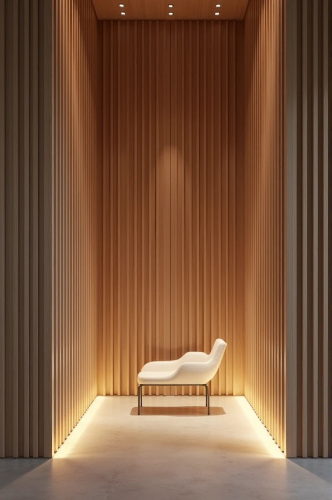 The background image I want you features a minimalist, modern design with vertical wooden slats and subtle lighting.