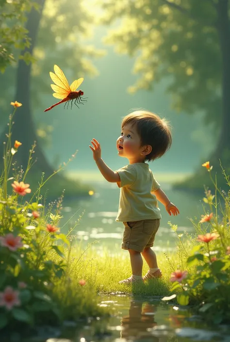 When I was five years old，I spent the whole afternoon，Catch the dragonfly，At that momeneems to be the most important