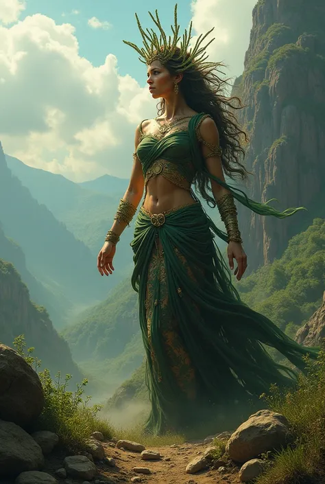 Give me a picture of Gaia from Greek mythology, give it a photorealistic and cinematic style 