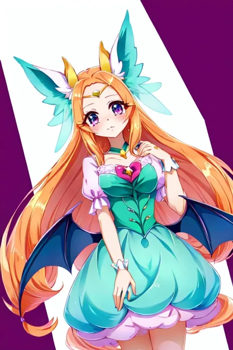 female furry orange bat precure style