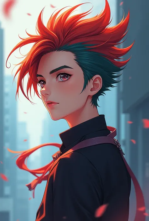 Anime boy with cool hair