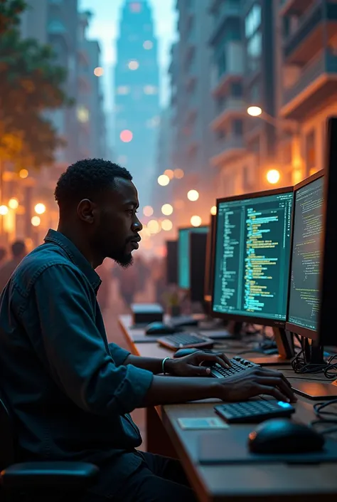 Picture a programmer compiling an African 