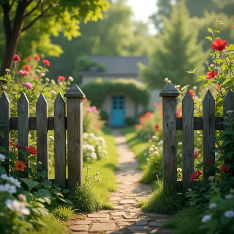 realistic images of garden fence