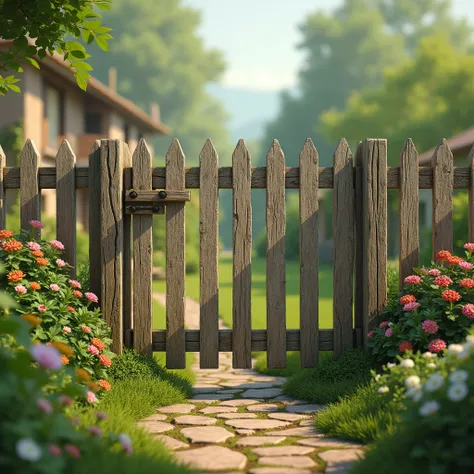 realistic images of garden fence