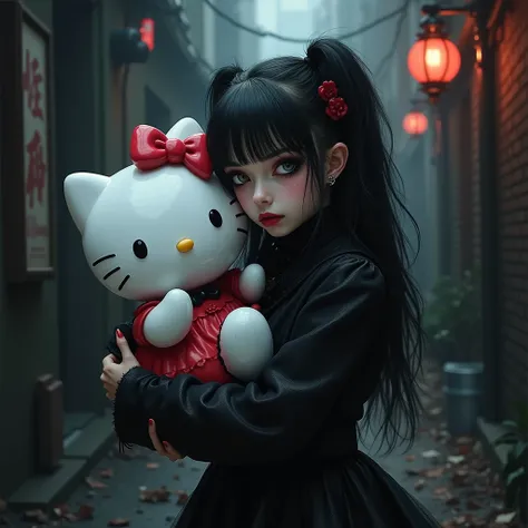 goth girl hello kitty