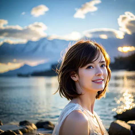 (Realistic, 超Realistic:1.4), 16K HDR, High resolution,((Whiskey Glass)),((Whiskey Bottle)),((Whiskey Glass)),Happy Smile、Short Hair,The best smile、Japanese Actress,so beautiful(It looks like the real thing),Evening Dresses,Cocktail Dresses、Whiskey Bottle、T...