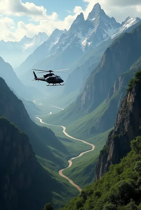 DRC mountains,hills, helicopter