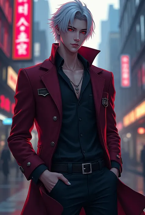 Japanese mix Korean,solo leveling mix dmc5 vergil looking a front viewer with fgo art style mix venom studio art style,8k HDR resolution with 8k masterpiece,high 8k all details,8k hdr effect,with dmc5 demonic eyes,anime art style 8k,bleach anime studio art...