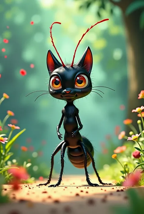 An ant that resembles Jiji the black cat from Kiki&#39;s Delivery Service