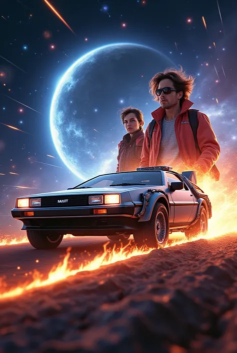 create back to the future 4 poster with space car