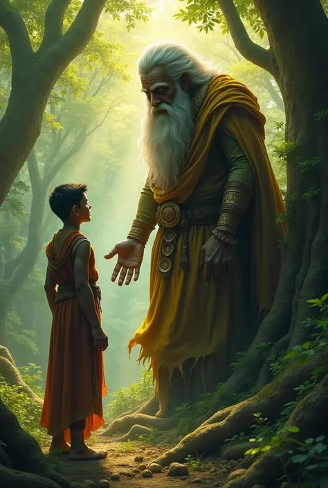 Rohans astonishment turns to wonder as Raja begins to converse with him..."

Narration:
"Rohans astonishment turns to wonder as Raja begins to converse with him, sharing tales of the forest and its ancient secrets. I have walked among the trees for centuri...