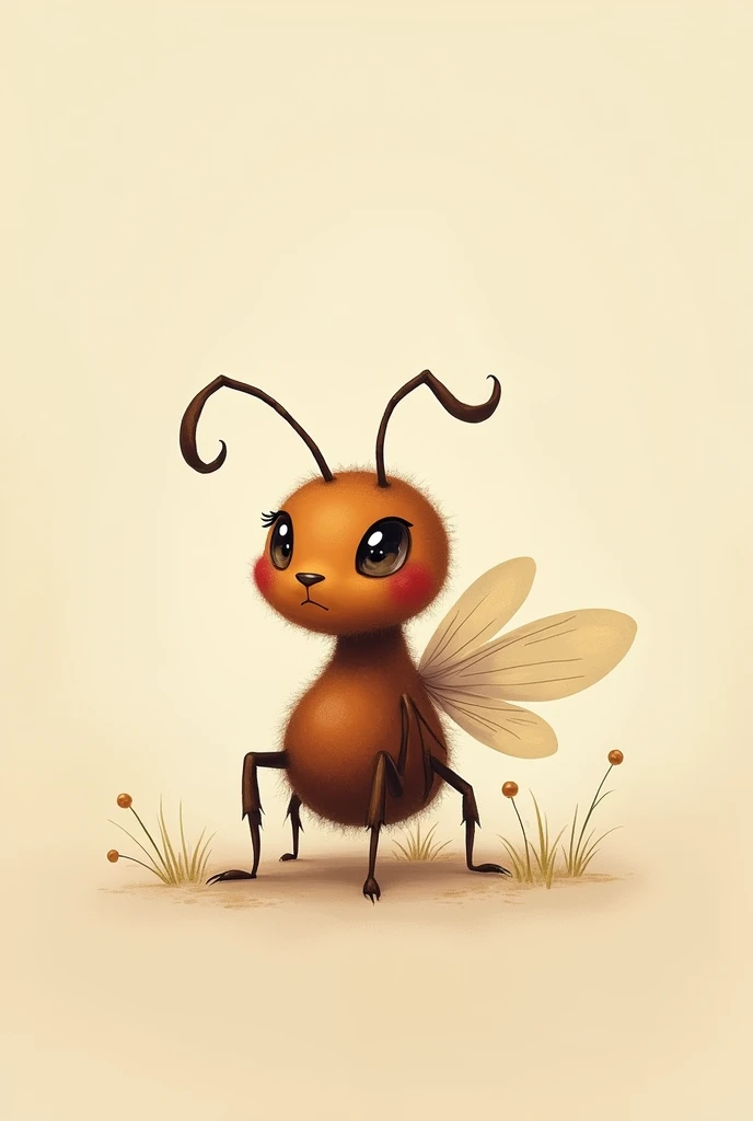 Back ant with wings and cute