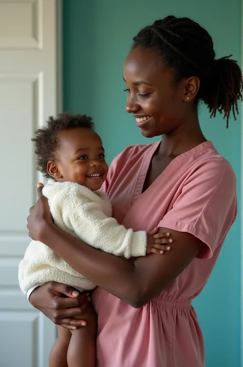 African woman brings her daughter to hospital