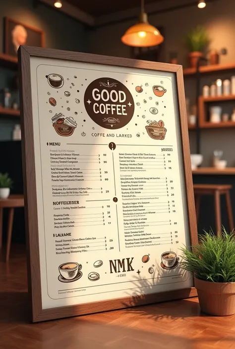 Generate a poster for a business called good coffee, with prices and advertising