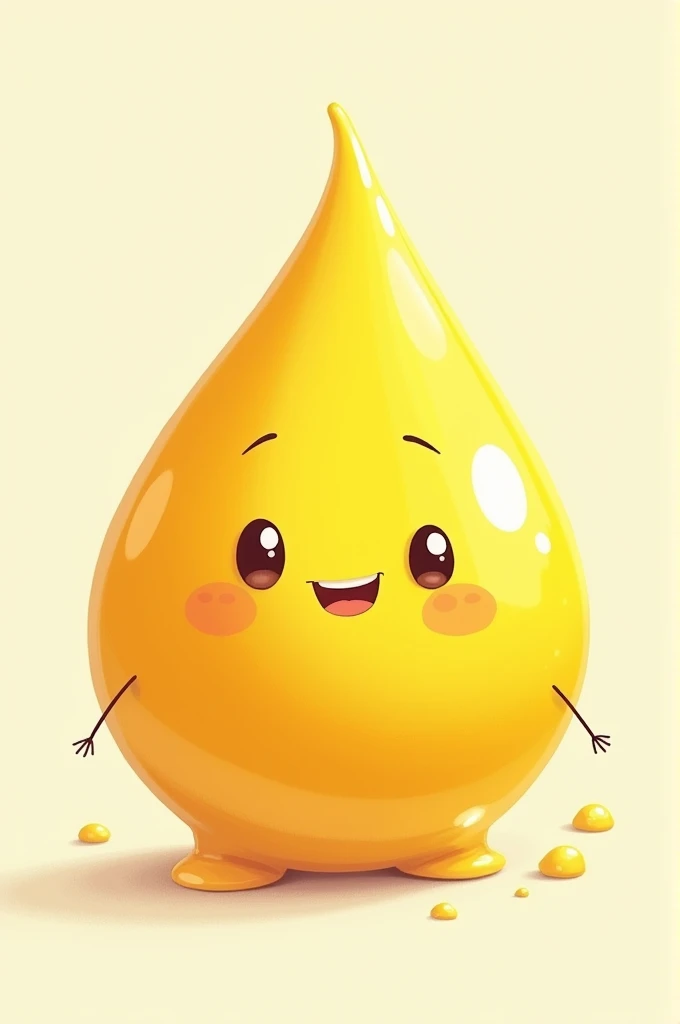 Yellow water drop with smile face