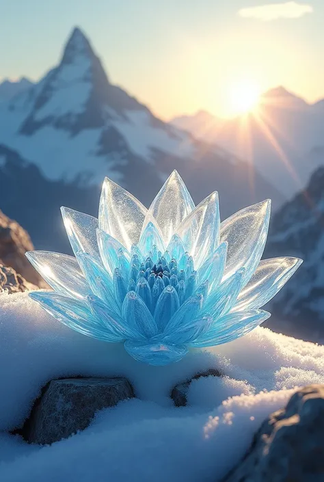 Crystal Ice Star Flower in sunlight, Mountainview
