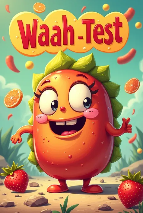 A cool and creative poster of WAAH TEST FOOD.
