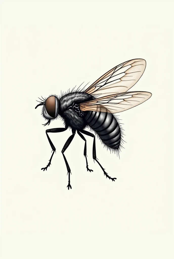 Side view of a blowfly for a fineline tattoo