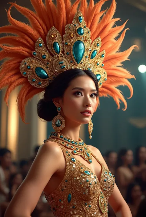 A Miss Universe style headdress costume
