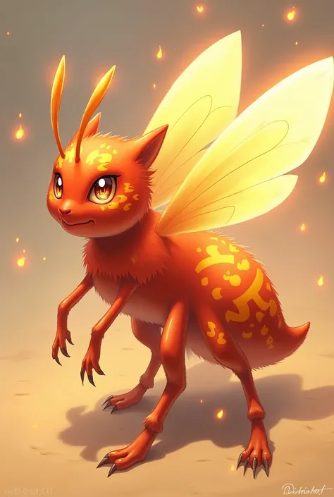 Un pokemon abeille de type feu avec 3 evolutions