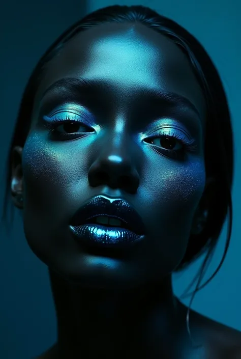 create black and cyan makeup items