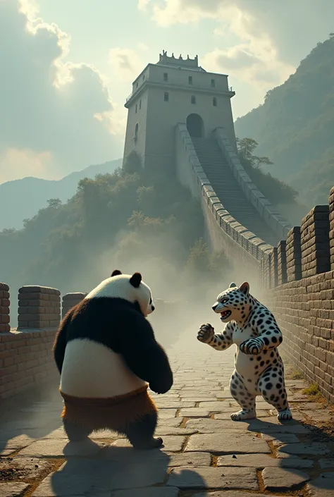 Do the Kung Fu Panda Po by defeating Tai Lung at the Great Wall of China 