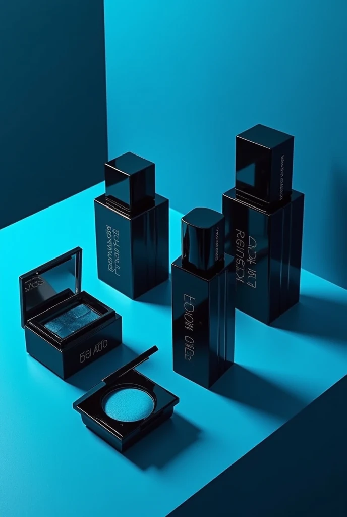 Create Makeup Products with Black and Cyan Packaging