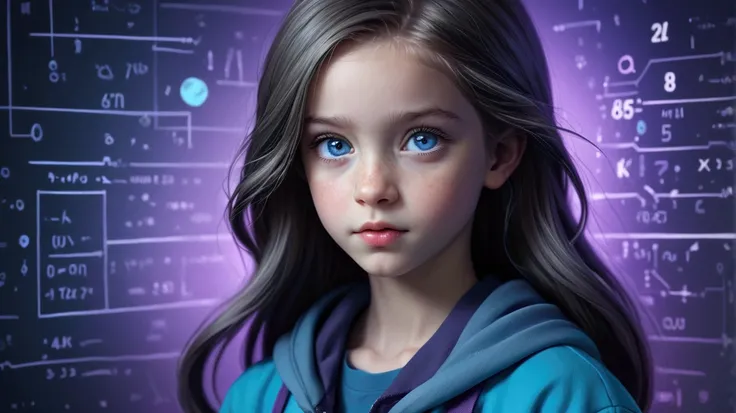 arafed image of a girl with headphones on, with long hair and blue eyes, childrens art in artstation, 8k portrait render, realistic digital art 4 k, realistic digital art 4k, adorable digital painting, 4k highly detailed digital art, 🤤 girl portrait, 3 d r...