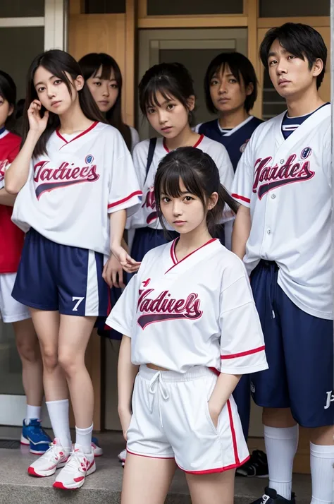 Japanese girl、7 people、Jersey colors vary、Shorts underneath