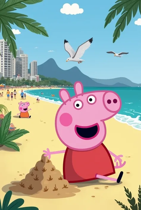 Peps pig on copacabana beach