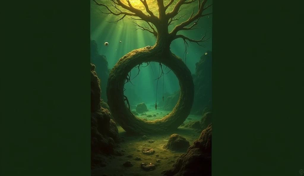 underwater，sun,world tree，ash，ring，a trillion years，
