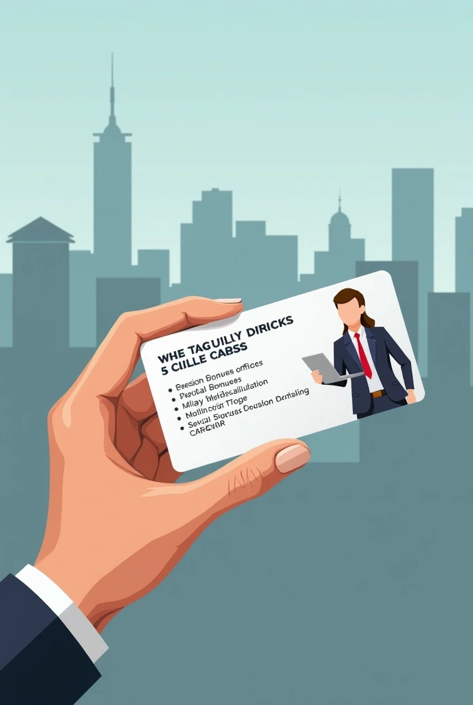 Create an image in which. A person&#39;s hand holds a card and this card is for social innovation, Saas legal accessories. In which innovation services such as pension bonus are offered, Military bonus recalculation and pension application. That is why the...