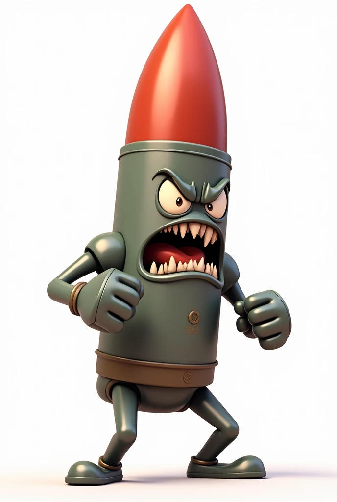 Angry Bullet standing while holding there handscartoon png