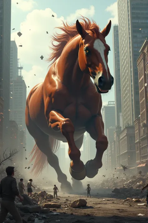 A big horse destroying the city