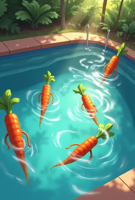 Carrots in the pool 