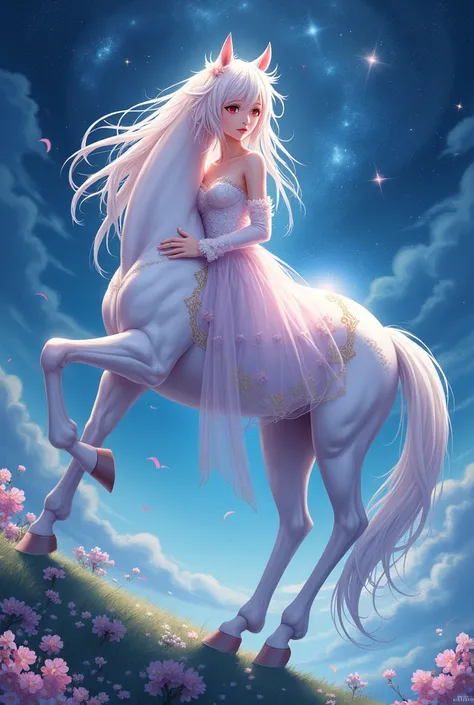 Create an Anime Style Female Humanoid Horse