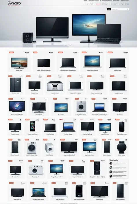 I want a template with all the electronic appliances for my store 
