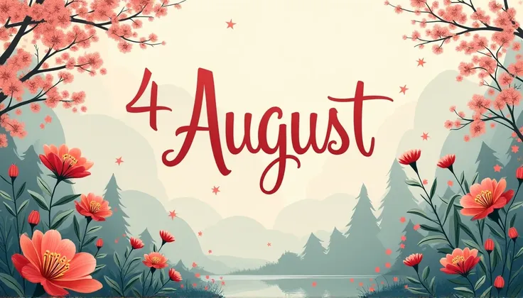 Create a walpaper writting 4 August 