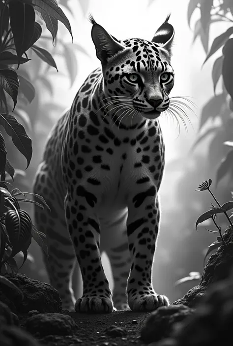 A beautiful black and white Costa Rican Feral Ocelot