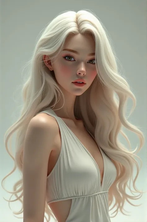 3d woman long hair