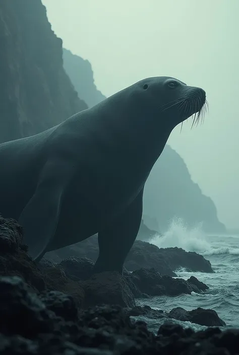 Elephant seal silhouette