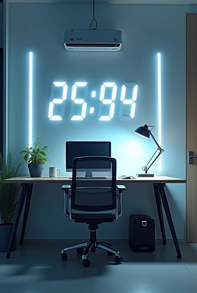 Digital study able with digital clock, light, projector